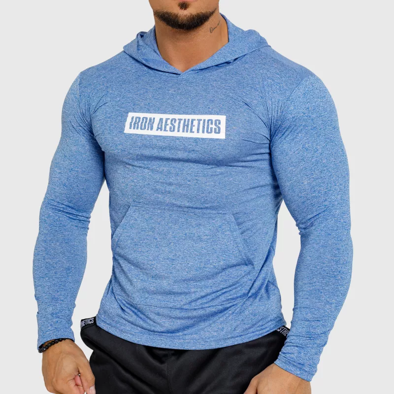 Pánske tričko s kapucňou Iron Aesthetics Active Fit, modré-1