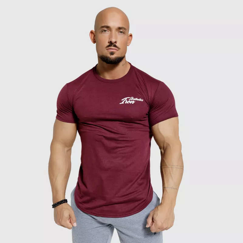 Pánske športové tričko Iron Aesthetics Curve, bordové - kazový výrobok-4