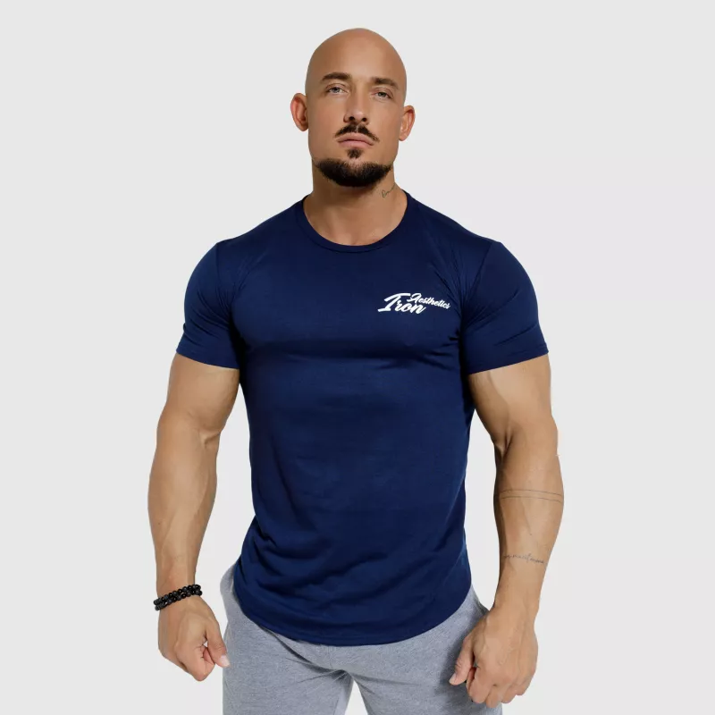 Pánske športové tričko Iron Aesthetics Curve, navy - kazový výrobok-4