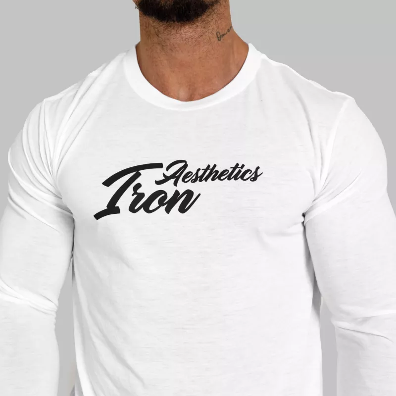 Funkčné tričko s dlhým rukávom Iron Aesthetics Charge, biele-5