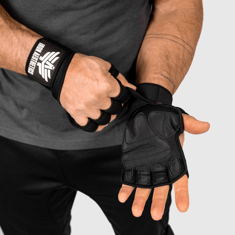 Fitness rukavice Iron Aesthetics Crossfit, černé
