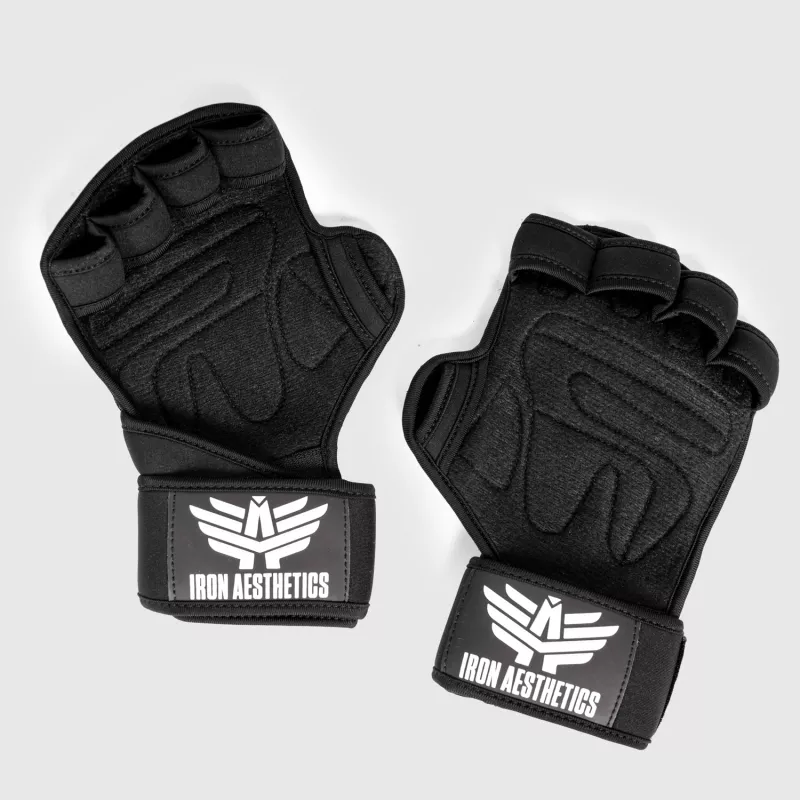 Fitness rukavice Iron Aesthetics Crossfit, čierne-1