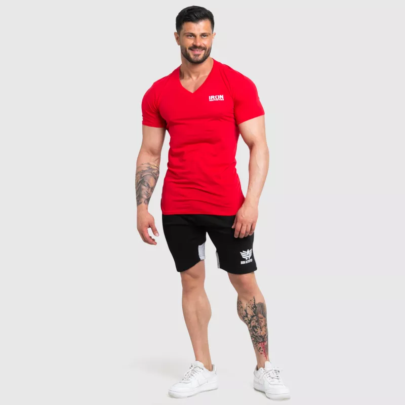 Pánske fitness tričko Iron Aesthetics Explore, červené-3