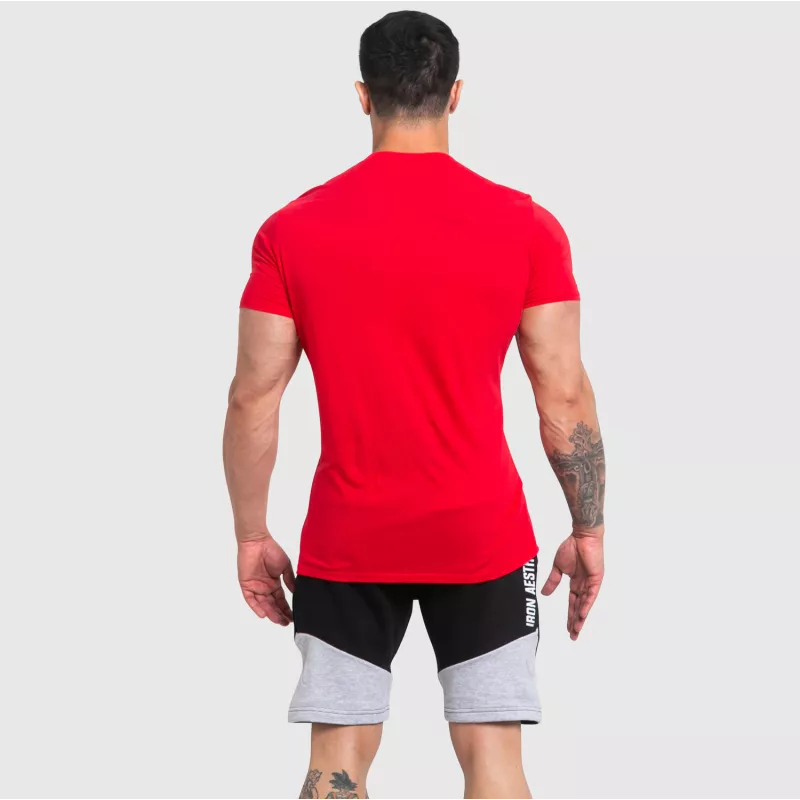 Pánske fitness tričko Iron Aesthetics Explore, červené-5