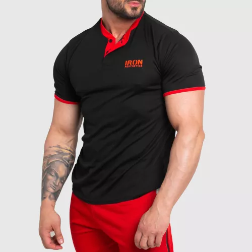 Funkčné športové tričko Iron Aesthetics Collar, black/red