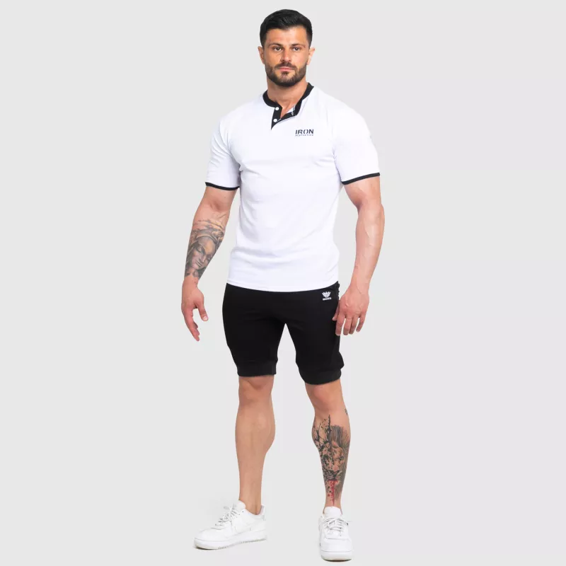 Funkčné športové tričko Iron Aesthetics Collar, white/black-5