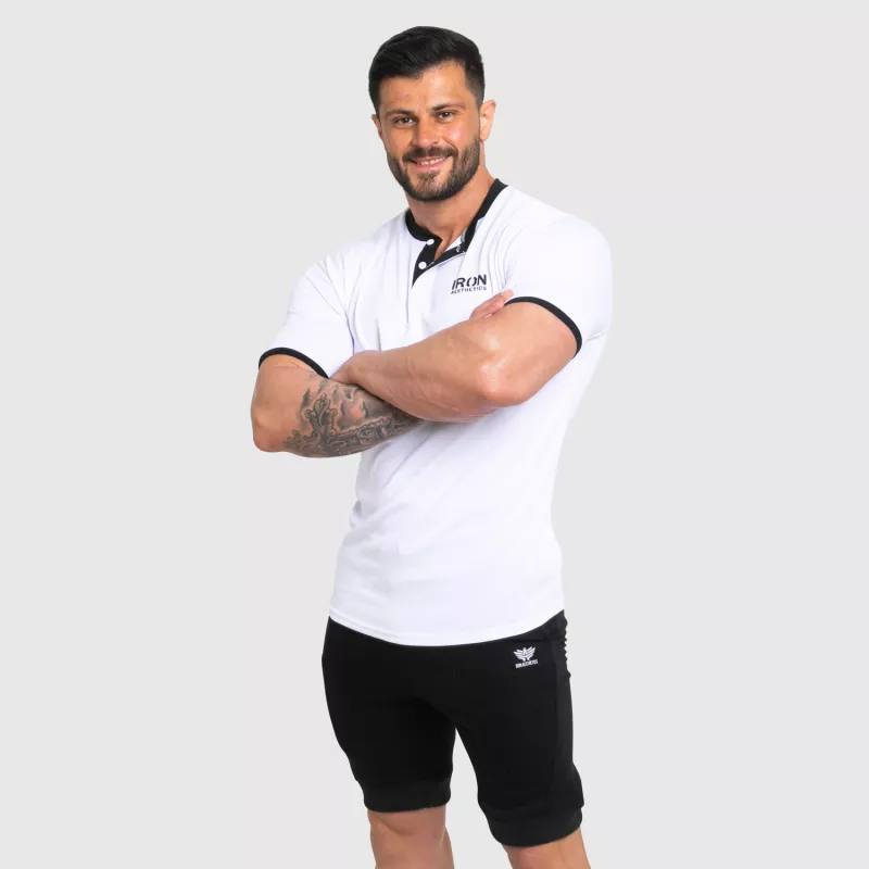Funkčné športové tričko Iron Aesthetics Collar, white/black-6