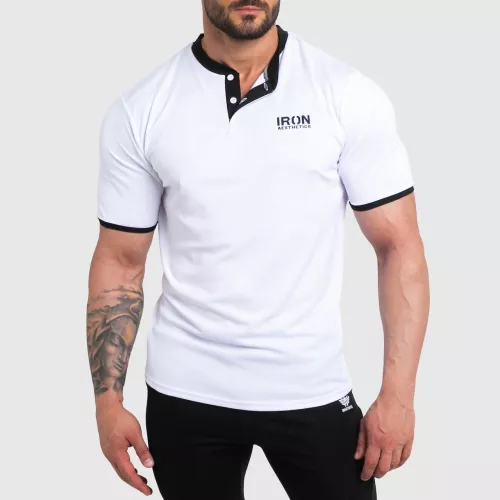 Funkčné športové tričko Iron Aesthetics Collar, white/black