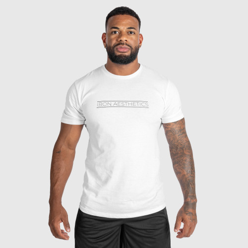 Pánske fitness tričko Iron Aesthetics Glam, biele
