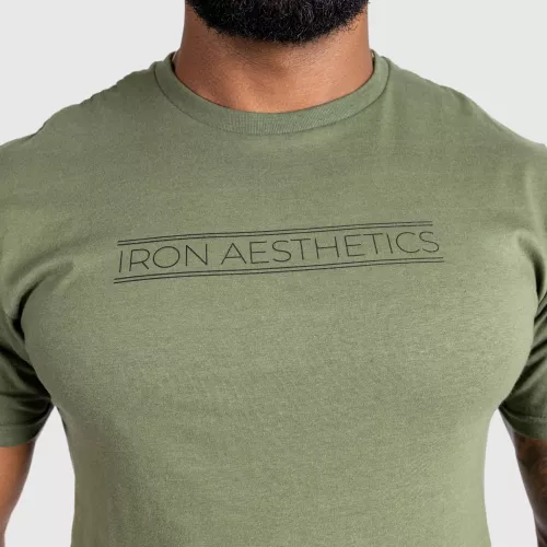 Pánske fitness tričko Iron Aesthetics Glam, vojenská zelená