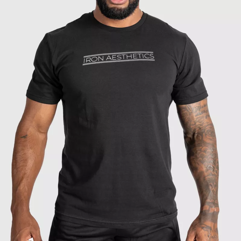 Pánske fitness tričko Iron Aesthetics Glam, čierne-1