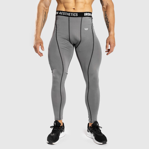 Pánske športové legíny Iron Aesthetics Dry Cool, sivé