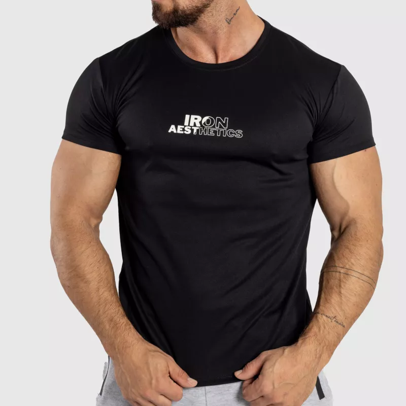 Pánske fitness tričko Iron Aesthetics Split, čierne-1
