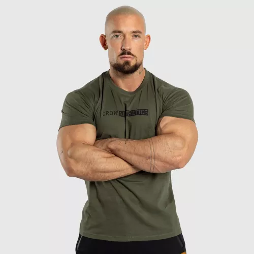 Pánske fitness tričko Iron Aesthetics Gym, vojenská zelená