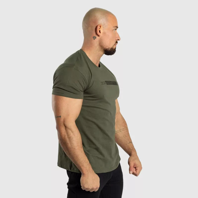 Pánske fitness tričko Iron Aesthetics Gym, vojenská zelená-3