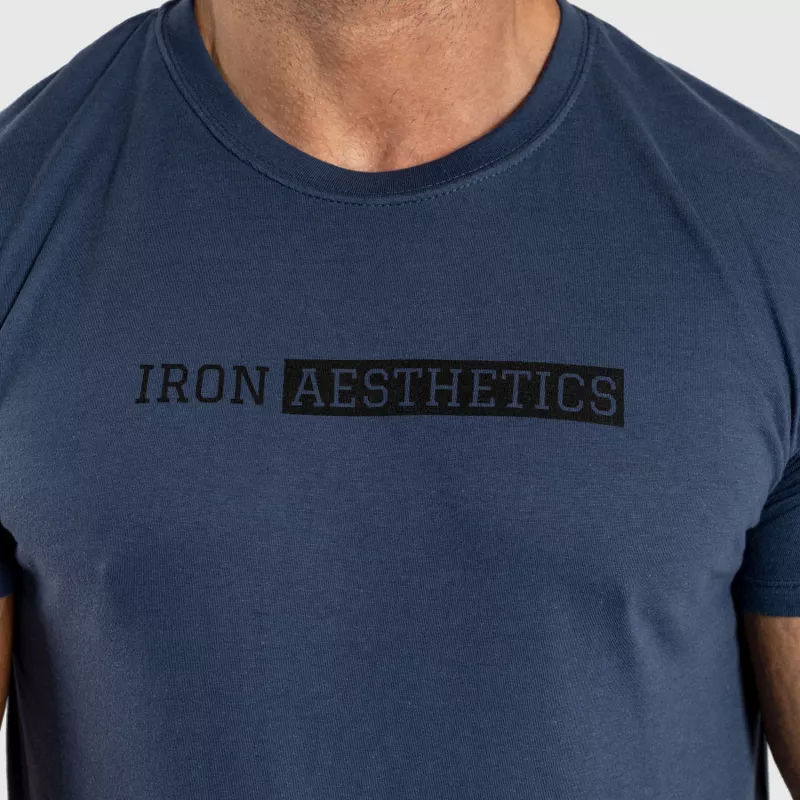 Pánske fitness tričko Iron Aesthetics Gym, modré-5